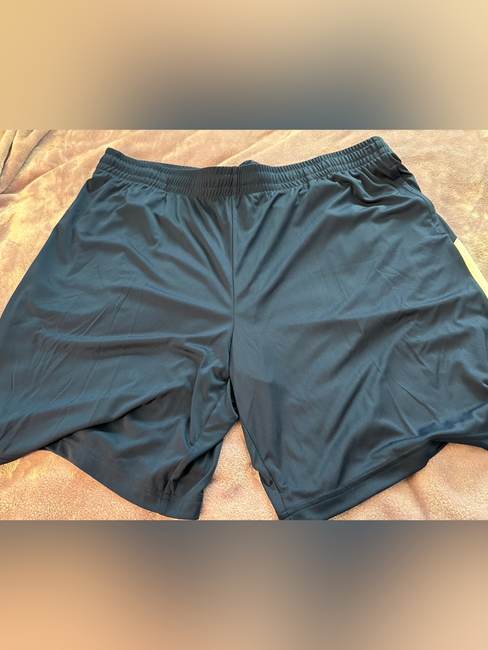 tek gear Men's Athletic Shorts Navy with White Stripe